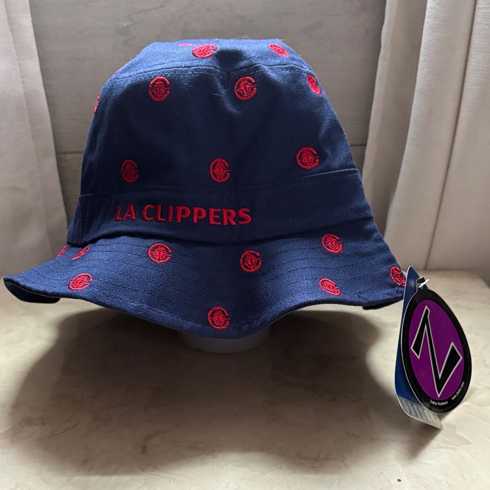 5/$30 ZEPHYR  official NBA LA Clippers Bucket Hat - Navy and Red L/XL NWT